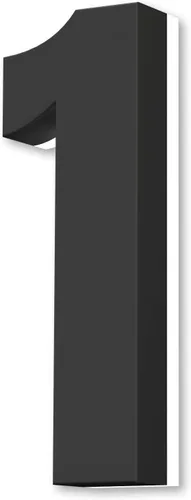 Números LED retroiluminados de 7 pulgadas, acero inoxidable pulido a mano para letreros de dirección de casa, números de casa modernos de 7 2-Negro 1