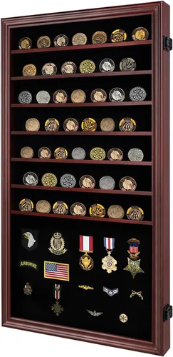 Miniatura 11 de Verani Vitrina para Exhibición de Medallas Paquete de 2 – Caja de Sombra para Exhibición de Monedas de Desafío Militar – Gabinete de Exhibición