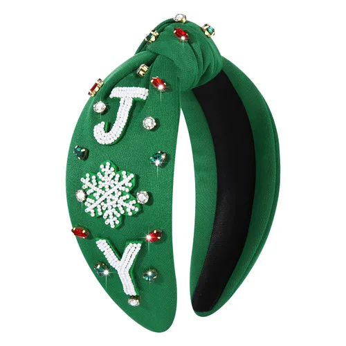 Miniatura 23 de mokkia Diadema de Navidad para Mujeres Accesorios de Navidad Lazo de Navidad Reno Copo de Nieve Diadema Rojo Verde Joyería con Perlas y Pedrería