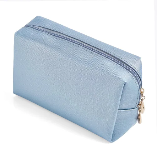 Miniatura 13 de Bolsa de cosméticos de piel sintética para mujer, bolsa de maquillaje minimalista para uso diario, bolsa de almacenamiento portátil, pequeña bolsa