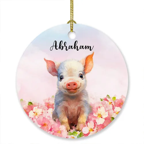 Miniatura 10 de Adorno de elefante de Navidad 2025, lindo adorno de elefante personalizado para árbol de Navidad, adornos de elefantes florales para bebés, regalos