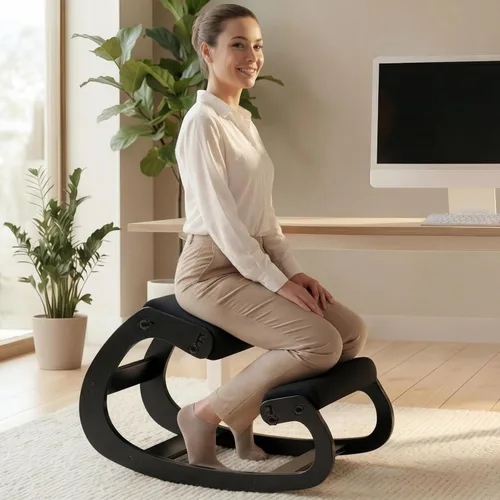 NYPOT Silla ergonómica de rodillas con asientos ajustables - Silla de rodillas para corrección de postura y taburete oscilante para rodillas para
