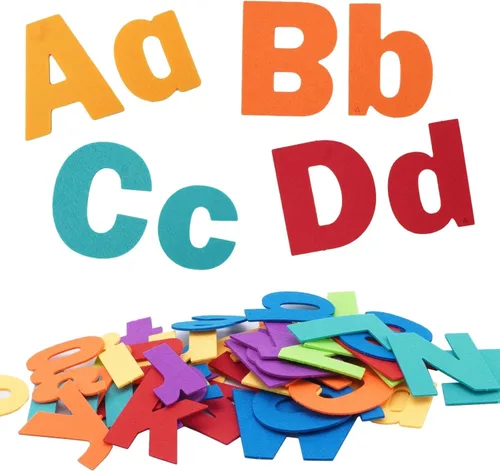 Miniatura 7 de CHEFAN Letras de Alfabeto de Fieltro, Juguetes de Aprendizaje del ABC, 26 Letras Minúsculas y 26 Letras Mayúsculas de Ortografía