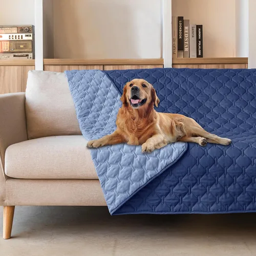 gogobunny Manta 100% Impermeable de Doble Cara para Perros, Cubierta Suave para Cama de Mascotas, Reversible, Protege Muebles, Sillón, Sofá, Coche