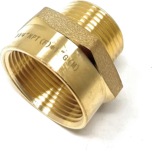 Miniatura 36 de Adaptador de latón sin plomo Cascada, rosca G británica BSPP macho a NPT hembra (1" x 1" (1 pieza))