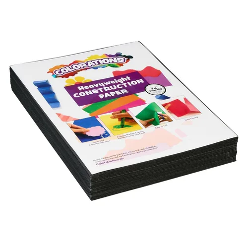 Papel de construcción, colores variados, 9 x 12 pulgadas, 200 hojas, pesado, manualidades, arte, para niños, pintura, colorear, dibujar, crear,