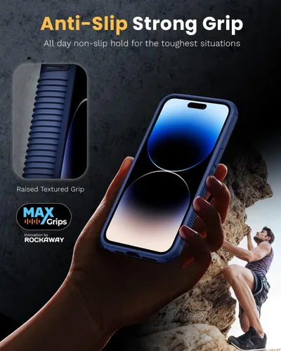 Miniatura 3 de Rockaway Funda magnética para iPhone 14 Pro Max, compatible con MagSafe, antideslizante, resistente a prueba de golpes, para iPhone 14 Pro Max