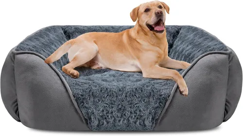 INVENHO Cama XXL para perros grandes, medianos y pequeños, cama rectangular lavable para perro, cama ortopédica para perros, cama suave y relajante