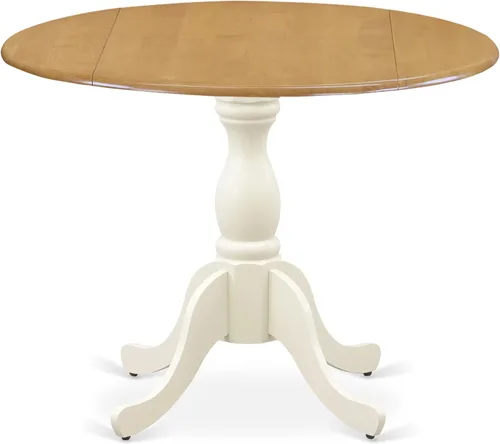 Miniatura 7 de East West Furniture DST-BCH-TP Dublin Mesa de comedor – una mesa redonda de madera maciza con base de gota y pedestal, 42 x 42 pulgadas, negro