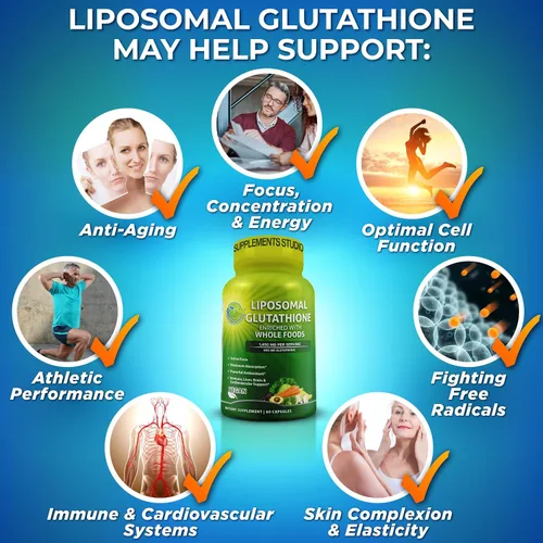 Miniatura 7 de Glutatión liposomal de 500 mg – Glutatión de forma activa L (reducido) para una máxima absorción – Hecho con alimentos integrales orgánicos – Master