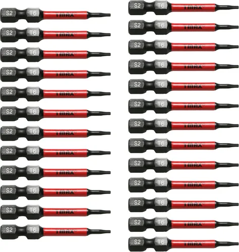 Miniatura 43 de TMAX Juego de puntas de destornillador de cabeza de estrella T6 Torx de 25 piezas, acero S2 de 6 puntos T-6 puntas de inserción de destornillador