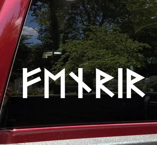 Miniatura 3 de Fenrir Futhark Rune - Calcomanía de vinilo para automóvil, laptop, ventana, mitología pagana, runas nórdicas, impermeable, Oracal 651, tamaños de 3