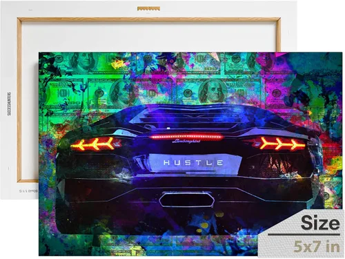 Miniatura 70 de Arte de pared motivacional para la oficina, lienzo de arte de súper auto, decoración automotriz inspiradora para los amantes de Porsche Sportscar