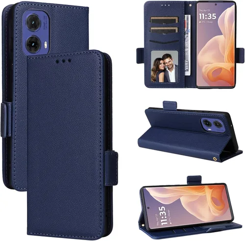 Miniatura 251 de Funda de piel sintética compatible con Motorola Moto E22 4G, funda de piel sintética compatible con Motorola Moto E22i 4G, color negro