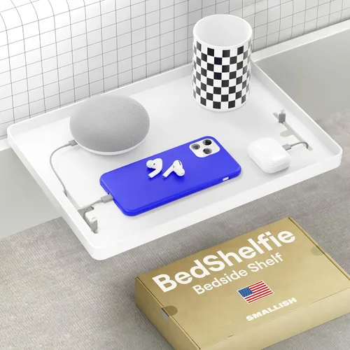 Miniatura 10 de BedShelfie - Estante de cabecera para dormitorio con litera y litera superior, elementos esenciales para dormitorio universitario, organizador