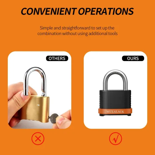 Miniatura 4 de WULALACK Candado de Combinación de 4 Dígitos de Servicio Pesado, Candado de Combinación Resistente a la Intemperie para Uso Exterior – Adecuado