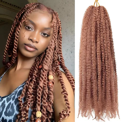 Miniatura 26 de Cabello trenzado Marley Twist de 18 pulgadas, extensiones sintéticas suaves, esponjosas y versátiles para estilos de aspecto natural, perfecto