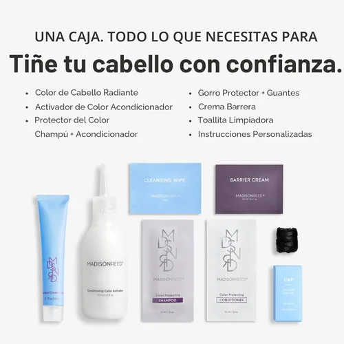 Miniatura 3 de Madison Reed - Kit de color de cabello radiante, tinte permanente para el cabello, 100 % cobertura de canas, sin amoníaco, castaño claro Véneto 7NVA