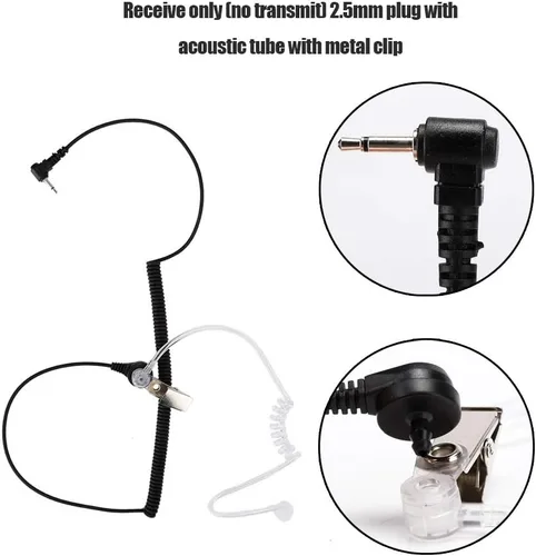 Miniatura 8 de Auricular de radio para aplicación de la ley, cable de auriculares de 0.098 in, línea de auriculares, solo escucha, tubo de aire para walkie talkie