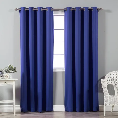Miniatura 46 de Best Home Fashion Cortinas opacas con aislamiento térmico, ojales de acero inoxidable y níquel, color rosa bebé, 52 pulgadas de ancho x 63 pulgadas
