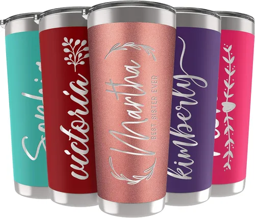 Miniatura 15 de Vasos personalizados, vaso de acero inoxidable de 20 onzas con tapa 13 diseños diferentes Tazas personalizadas de pared doble aisladas para café