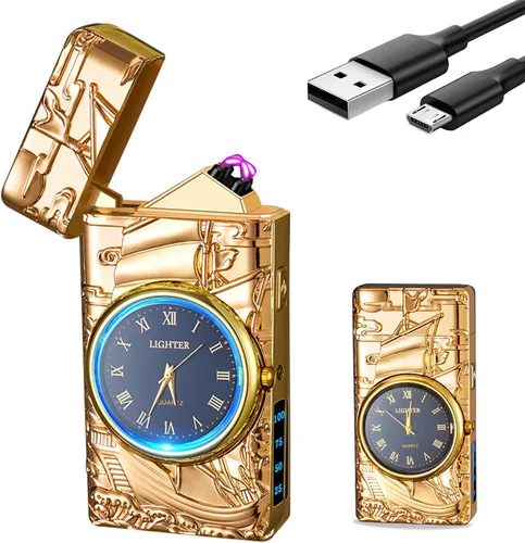GADATOP Encendedor de vela - Encendedor de arco eléctrico multifuncional, resistente al viento, iluminación LED de esfera luminosa de metal de moda