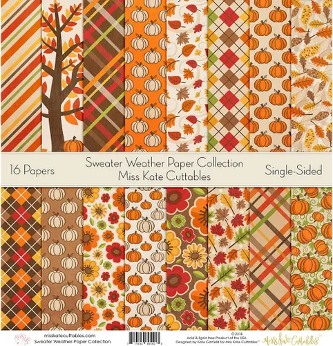 Miniatura 7 de Paquete de papel de patrón – Sweater Weather – Scrapbook Premium Specialty Paper de una cara de 12 x 12 pulgadas, colección incluye 16 hojas – por