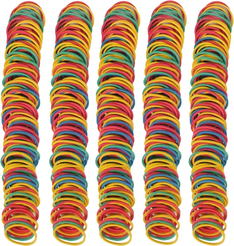 Miniatura 4 de AMUU Bandas de Goma 750pcs Banda Elástica de Color Tamaño 25mm 1 Pulgada Bandas de Goma Pequeñas para Suministros de Oficina, Escuela, Hogar