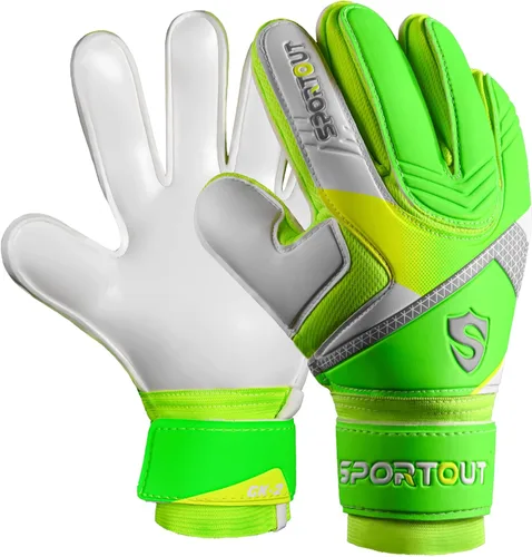 Miniatura 22 de Sportout Guantes de portero para niños, guantes de fútbol con doble protección en la muñeca y material de látex resistente al desgaste y Azul