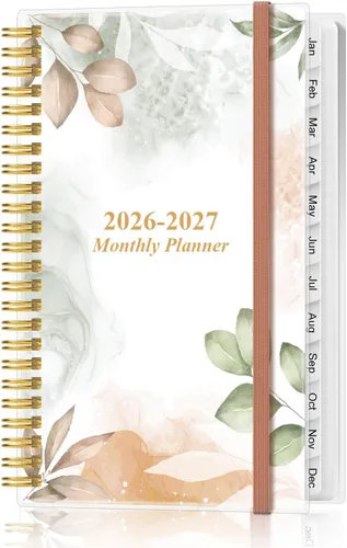 Miniatura 25 de Agenda mensual 2026-2027 – Agenda mensual de enero de 2026 a junio de 2027, dos páginas por mes, 18 calendarios/agendas mensuales con pestañas