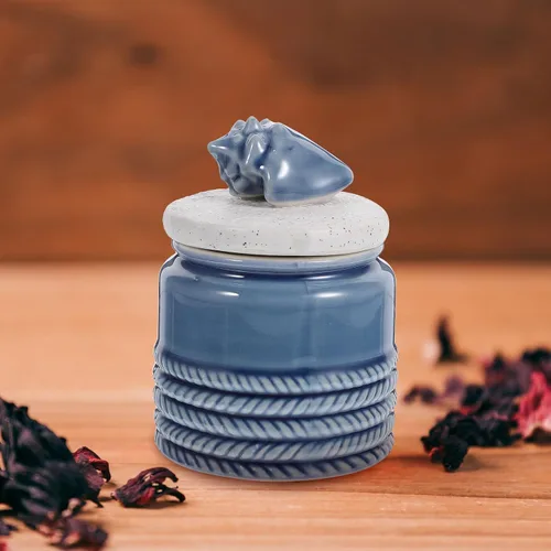 Miniatura 3 de Zerodeko Recipiente de té de cerámica de 4.33 pulgadas hermético para hojas sueltas, té, café, azúcar, organización de cocina, uso doméstico