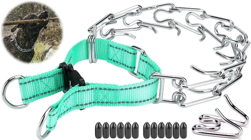 Miniatura 7 de DEYACE Collar de entrenamiento para perros con hebilla de liberación rápida, collar de acero inoxidable ajustable para perros pequeños, medianos