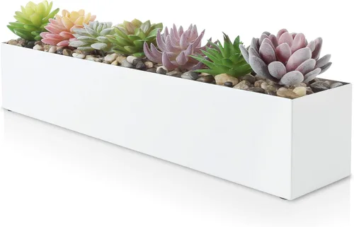 Miniatura 11 de Caja rectangular moderna de acero inoxidable para plantas