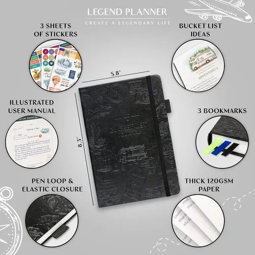 Miniatura 2 de Diario de Lista de Deseos Legend – El Cuaderno Definitivo para Planificar Aventuras, Viajes, Metas y Experiencias – Libro de Lista de Deseos