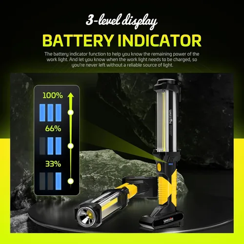 Miniatura 4 de WARSUN - Luz de trabajo LED COB recargable, magnética, manos libres con gancho, IPX4 impermeable para reparación de garaje, regalos para hombres