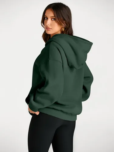 Miniatura 112 de Trendy Queen - Sudaderas extragrandes con capucha para mujer, suéteres de manga larga, sin botones, de vellón, de otoño, ropa de invierno