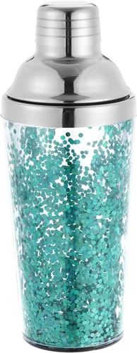 Miniatura 10 de uxcell Coctelera de plástico de 16 onzas con colador, botella mezcladora de vino de acero inoxidable para bar, fiesta, uso doméstico, mezclador