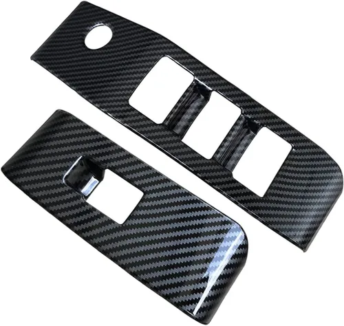 Miniatura 8 de ruihe 4 piezas de fibra de carbono de color de ventana de puerta de automóvil panel de control ajuste para Toyota Highlander 2020 2021 2022 2023