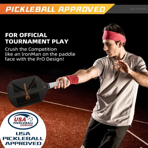 Miniatura 7 de Paleta de pickleball aprobada por USAPA con superficie de fibra de carbono reforzada