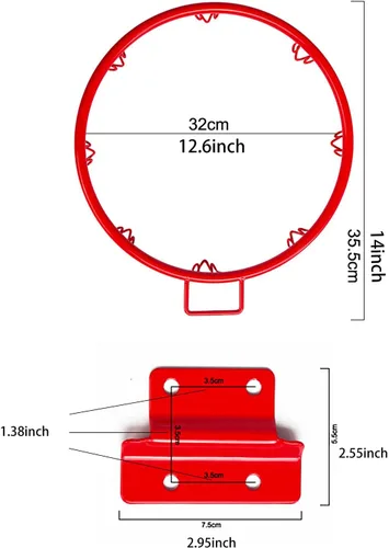 Miniatura 2 de Aro de baloncesto, aro de baloncesto de viaje de ensueño, para montar en la pared, para interiores y exteriores, aro de baloncesto colgante