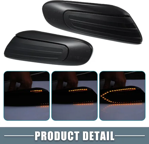 Miniatura 4 de Señal de giro LED con marcador lateral secuencial No.63137298351 para Mini Cooper F55 F56 F57 2014-2021 Lente ahumada de plástico ámbar (Juego de 2)