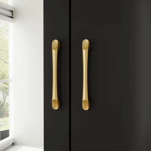 Miniatura 4 de Homsee Armario de madera con espejo, 2 puertas, 2 cajones, 4 cubos de almacenamiento abiertos y barra para colgar para dormitorio, negro