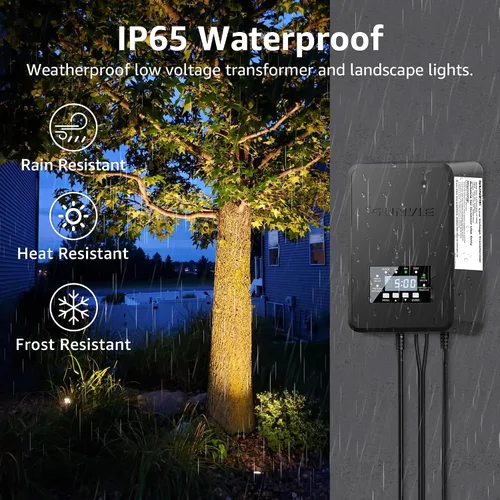 Miniatura 4 de SUNVIE Paquete de 12 luces de paisaje de bajo voltaje con transformador de 300 W, kit de iluminación LED de paisaje de 12 a 24 V, 3000 K, focos