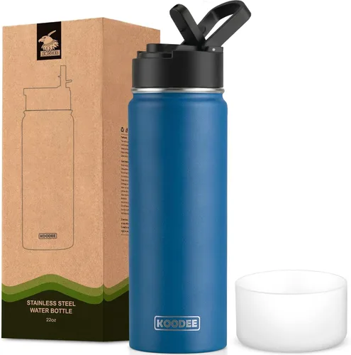 Miniatura 83 de koodee Insulated Water Bottle, 32 oz Stainless Steel Double Wall Vacuum Wide Mouth Sport Bottle with Leakproof Spout Lid (Navy)