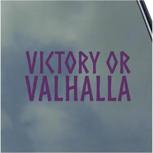 Miniatura 9 de Adhesivo de vinilo Victory or Valhalla Viking Asatru Thor Loki Runic Symbol Find Your Way Negro