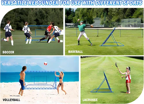 Miniatura 7 de Soccer Baseball Rebounder Net, Soccer Goal Net, Volleyball Softball Rebound Pitchback Net Quick-Switch Angle Training for Control, Passing Practice