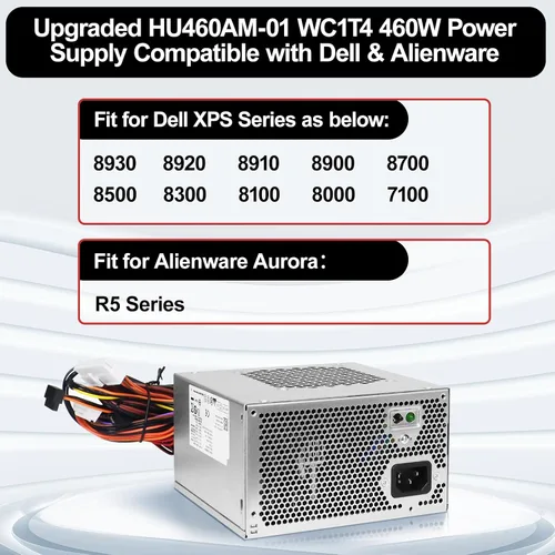 Miniatura 3 de LXun Upgrad HU460AM-01 WC1T4 D460AM-03 460W Fuente de alimentación compatible con Dell XPS 8930 8920 8910 8900 8700 8300 Alien-Ware Aurora R5