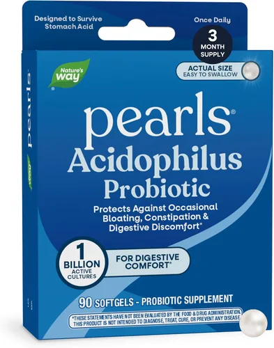 Perlas Probióticas Nature's Way Acidophilus, Apoya el Equilibrio Digestivo y la Salud Intestinal, Reduce el Estreñimiento Ocasional y la Hinchazón*,