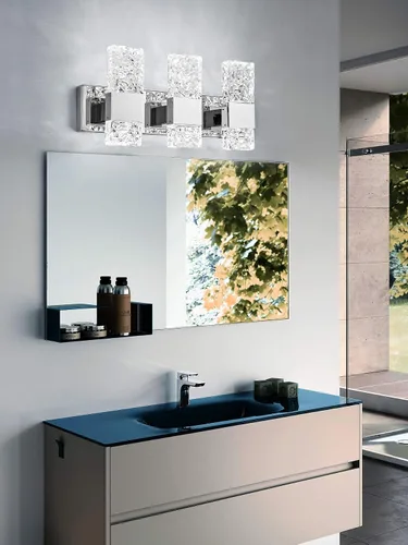 Miniatura 3 de Moderna lámpara LED para tocador de baño, acero inoxidable cromado, 3 lámparas de pared para iluminación de baño, Fuxture sobre espejo, 21.5