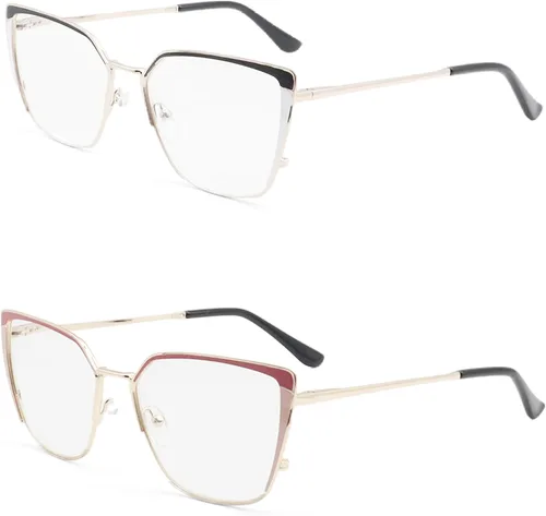 Miniatura 2 de Oversized Metal Frame Reading Glasses for Women,Fashion Cat Eye Ladies Readers